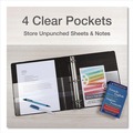 Binders | Cardinal 10301 11 in. x 8.5 in. ClearVue 3-Ring 1 in. Capacity Easy Open Slant-D Ring Binder - Black image number 4