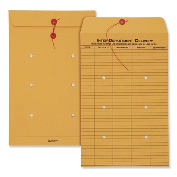 Quality Park QUA63564 10 x 15 31-Entries String/Button Interoffice Envelope - Brown Kraft (100/Carton)