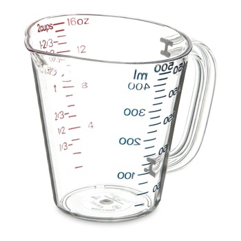 Carlisle 4314207 1 Pint Commercial Plastic Measuring Cup - Clear