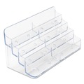 Desktop Organizers | Deflecto 70801 7.78 in. x 3.5 in. x 3.38 in. Plastic 8-Pocket Business Card Holder - Clear image number 2