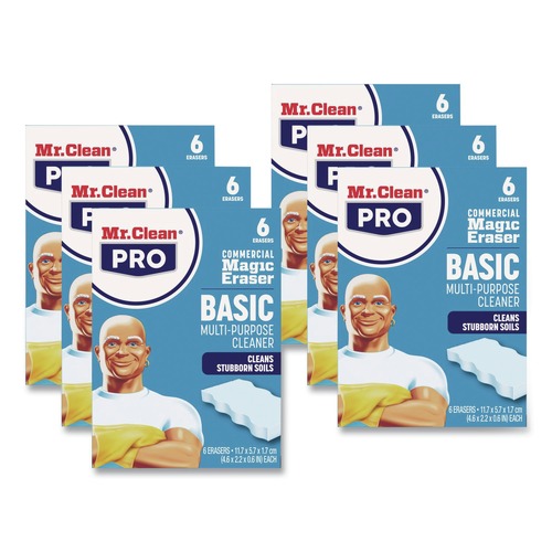 Erasers & Correction Supplies | P&G Pro 83900240 2.3 in. x 4.6 in. 1 in. Thick Magic Eraser - White (6/Pack, 6 Packs/Carton) image number 0