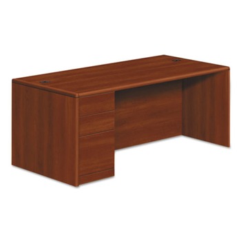 HON H10788L.COGNCOGN 10700 Series 72 in. x 36 in. x 29.5 in. Single Full-Height Left Pedestal Desk - Cognac