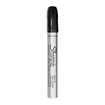 Sharpie 1794224 Durable Metal Barrel Permanent Marker with Broad Chisel Tip - Black (1-Dozen)