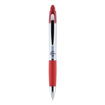 Zebra 22430 1 mm Retractable Medium Z-Grip MAX Ballpoint Pen - Red Ink, Silver/Red Barrel (1-Dozen)