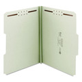 File Folders | Smead 15003 1 in. Expansion 2 Fasteners Letter Size Recycled Pressboard Fastener Folders - Gray-Green Exterior (25/Box) image number 0