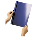 Report Covers & Pocket Folders | Durable 221428 Holds 60 Pages Letter Vinyl Duraclip Report Cover with Clip  - Clear/Navy (25/Box) image number 1