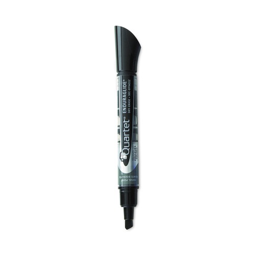 Washable Markers | Quartet 5001-2MA Broad Chisel Tip EnduraGlide Dry Erase Marker - Black (1 Dozen) image number 0