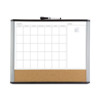  | U Brands 388U00-01 3N1 20 x 16 Magnetic Mod Dry Erase Board - White Surface/Gray/Black Plastic Frame