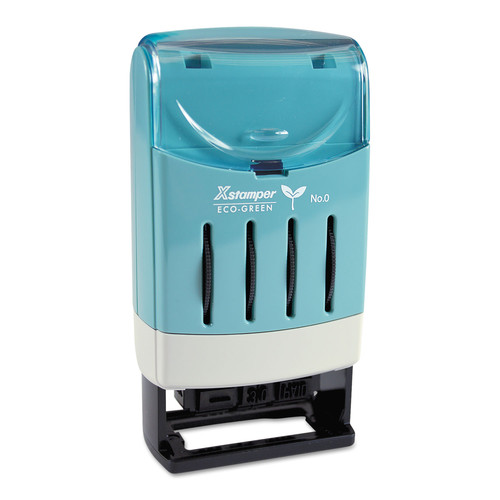 Stamps & Stamp Supplies | Xstamper ECO-GREEN 52112 VersaDater 1 in. x 0.16 in. Pre-Inked Line Message Dater - Black image number 0