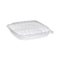 Food Trays, Containers, and Lids | Dart C89PST1 ClearSeal 8.31 in. x 8.31 in. x 2 in. Hinged-Lid Plastic Containers - Clear (250/Carton) image number 3