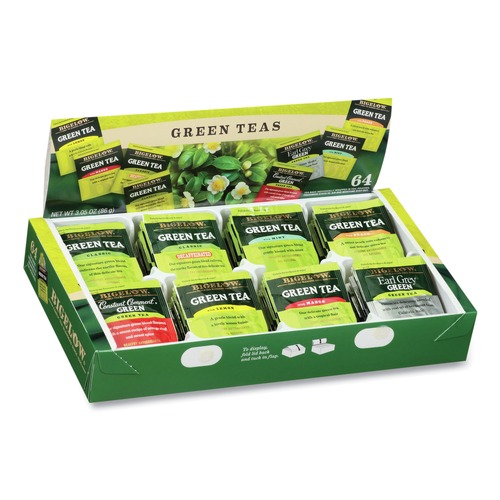 Beverages & Drink Mixes | Bigelow RCB30568 Individually Wrapped Green Tea Assortment - Eight Flavors (64/Box) image number 0