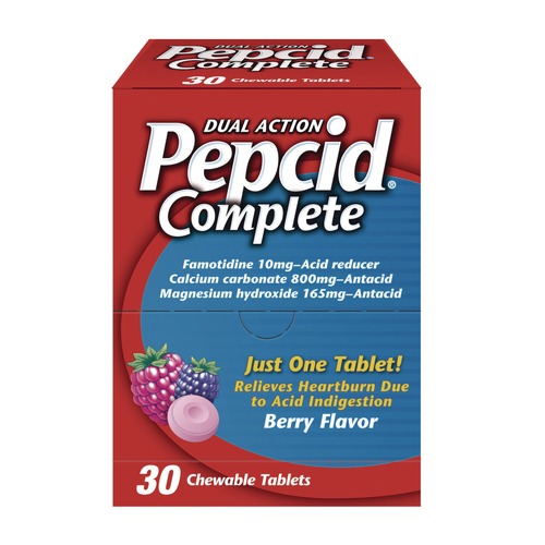 Food and Snacks | Pepcid 64228 Complete Dual-Action Antacid - Berry Flavor (30/Box) image number 0