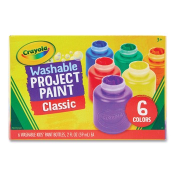 ARTS AND CRAFTS | Crayola 541204 Washable Paint, 6 Assorted Colors, 2 Oz Bottle, 6/pack
