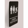 Floor Signs & Safety Signs | Headline Sign 7772 6 x 9 Unisex Restroom ADA Sign - Black Face/White Graphics image number 1