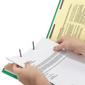 File Folders | Smead 18733 Four SafeSHIELD Fasteners 1 Divider Legal Size Four-Section Pressboard Top Tab Classification Folders - Green (10/Box) image number 5