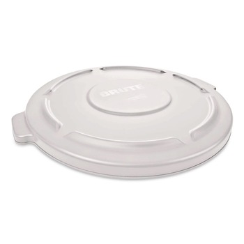Rubbermaid Commercial FG263100WHT 22.25 in. BRUTE Self-Draining Flat Top Lids for 32 gal. Round BRUTE Containers - White
