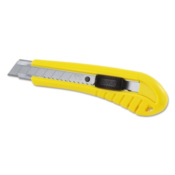 Stanley 10-280 Standard Snap-Off Knife with 18 mm Blade and 6.75 in. Plastic Handle - Yellow