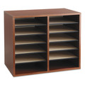 Office Filing Cabinets & Shelves | Safco 9420CY 12 Compartments 19.63 in. x 11.88 in. x 16.13 in. Fiberboard Literature Sorter - Cherry image number 0
