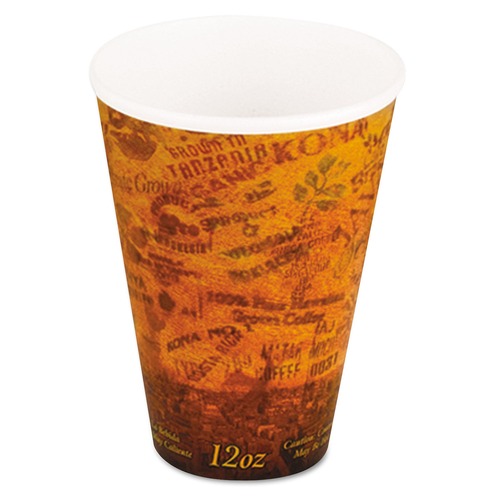Just Launched | Dart 12U16ESC 12 oz. Fusion Escape Foam Hot/Cold Cups - Brown/Black (1000/Carton) image number 0