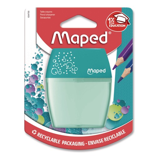 Office & Office Supplies | Maped Helix 634755 Shaker 3.74 in. x 1.02 in. x 4.92 in. Two-Hole Canister Pencil Sharpener - Random Assorted Color image number 0