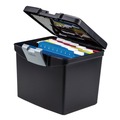 Desktop Organizers | Storex 61504U01C 13.25 in. x 10.88 in. x 11 in. Letter Files Portable File Box With Large Organizer Lid - Black image number 2