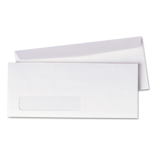 Envelopes & Mailers | Quality Park QUA90120 4.13 in. x 9.5 in. #10 Commercial Flap Gummed Closure Invoice-Format Address-Window Envelope - White (500/Box) image number 0