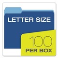 File Folders | Pendaflex 152 1/3 NAV Assorted 1/3-Cut Tabs Letter Size Colored File Folders - Navy Blue/Light Blue (100/Box) image number 1