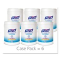 Hand Wipes | PURELL 9113-06 6.75 in. x 6 in. Fresh Citrus Sanitizing Hand Wipes - White, (6/Carton) image number 1