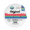 Bowls and Plates | AJM Packaging Corporation AJM OH9AJBXWH 9 in. Diameter Original Heavyweights Paper Plates - White (120/Pack, 8 Packs/Carton) image number 2