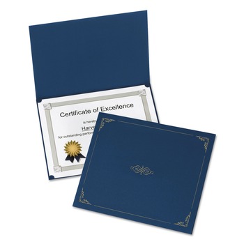 OFFICE DECOR | Oxford 29900235BGD 11.25 in. x 8.75 in. Certificate Holder - Dark Blue (5/Pack)