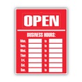Floor Signs & Safety Signs | Cosco 098072 15 in. x 19 in. Business Hours Sign Kit - Red image number 1