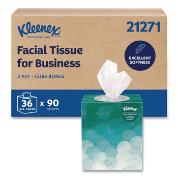 Kleenex 21271 Boutique 2-Ply Facial Tissue - White (95 Sheets/Box, 6 Boxes/Pack)