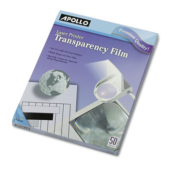 | Apollo VCG7060E-A 8.5 in. x 11 in. Laser Transparency Film - Black on Clear (50/Box)