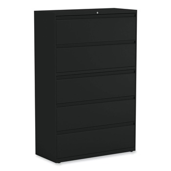 Alera 25513 42 in. x 18.63 in. x 67.63 in. 5 Legal/Letter/A4/A5 Size Lateral File Drawers - Black