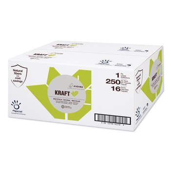 Papernet 410163 Kraft Tech Multi-Fold Paper Towel Kraft 1-Ply 9.5 x 9.25 Brown 16 Packs/Carton