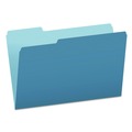 File Folders | Pendaflex 153 1/3 BLU 1/3-Cut Tabs Assorted Legal Size Colored File Folders - Blue/Light Blue (100/Box) image number 0