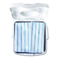 Cleaning Cloths | Rubbermaid Commercial HYGEN 2134283 12 in. x 12 in. Disposable Microfiber Cleaning Cloths - White/Blue Stripe (600/Carton) image number 2