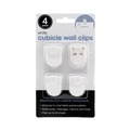 Desk Shelves | Advantus 75300 40 Sheet Capacity Wall Clips for Fabric Panels - White (4/Pack) image number 0