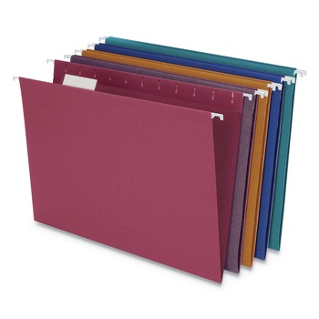 Pendaflex 35117 Earthwise by Pendaflex 1/5-Cut Tabs Letter Size EZ Slide 100 percent Recycled Colored Hanging File Folders - Assorted Colors (20/Box)