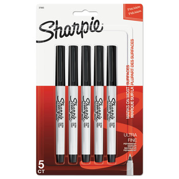 MARKERS | Sharpie 37665PP Permanent Marker - Ultra-Fine Needle Tip/Black (5/Pack)
