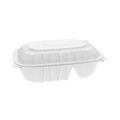 Food Trays, Containers, and Lids | Pactiv Corp. YCNW02052 2-Compartment 9 x 6 x 3.1 EarthChoice Vented Microwavable MFPP Plastic Hinged Lid Container - White (170/Carton) image number 2