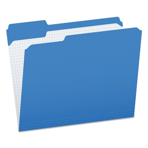 File Folders | Pendaflex R152 1/3 BLU 1/3-Cut Tabs Letter Size Double-Ply Reinforced Top Tab Colored File Folders - Blue (100/Box) image number 0