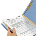 File Folders | Smead 13701 2 in. Expansion 1 Divider Letter Size 4 SafeSHIELD Fasteners Top Tab Classification Folders - Blue Exterior (10/Box) image number 7