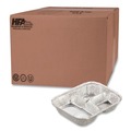 Food Trays, Containers, and Lids | Handi-Foil 2045-35-500 24 oz 8.5 x 6.38 x 1.47 Aluminum Oblong Container with Lid - Silver (500/Carton) image number 0