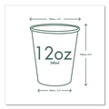 Cups and Lids | Vegware LV-12G 12 oz. 89-Series Paper Hot Cup - White/Green (1000/Carton) image number 2