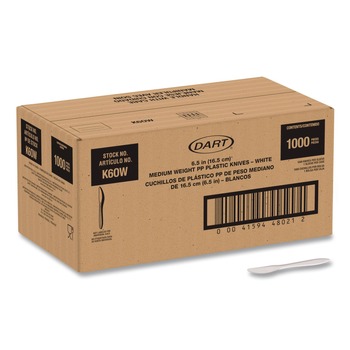 CUTLERY | SOLO K6OW Style Setter Medium Weight Polypropylene Knife Cutlery - White (1000/Carton)