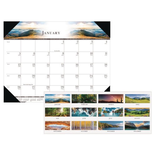 Bulletin Boards | House of Doolittle 140 22 in. x 17 in. 12-Month (Jan-Dec) 2026 Recycled Full-Color Monthly Desk Pad Calendar - Nature Photography image number 0