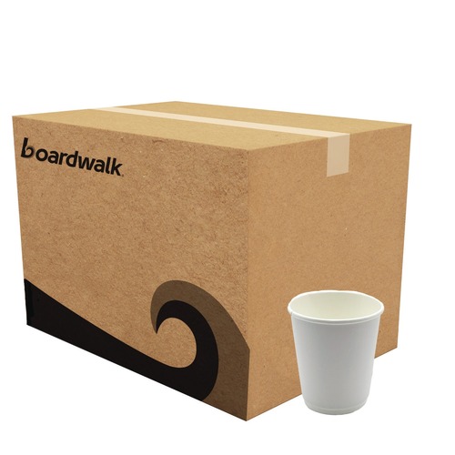 Cups and Lids | Boardwalk BWKDW8HCUPPK 8 oz. Double-Walled Paper Hot Cups - White (25/Pack) image number 0