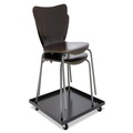 Just Launched | Alera ALESCCART 320 lbs. Capacity 22.44 in. x 22.44 in. x 3.93 in. Metal Stacking Chair Dolly - Black image number 5