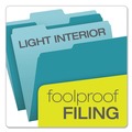 Just Launched | Pendaflex 152 1/3 TEA 1/3-Cut Tabs Assorted Letter Size Colored File Folders - Teal/Light Teal (100/Box) image number 2